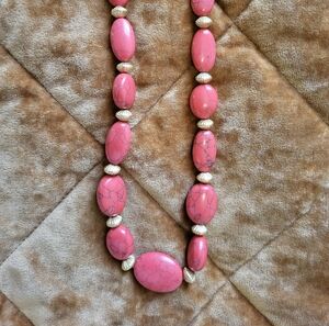 Vintage Ralph Lauren Howlite "Coral" Toggle Necklace